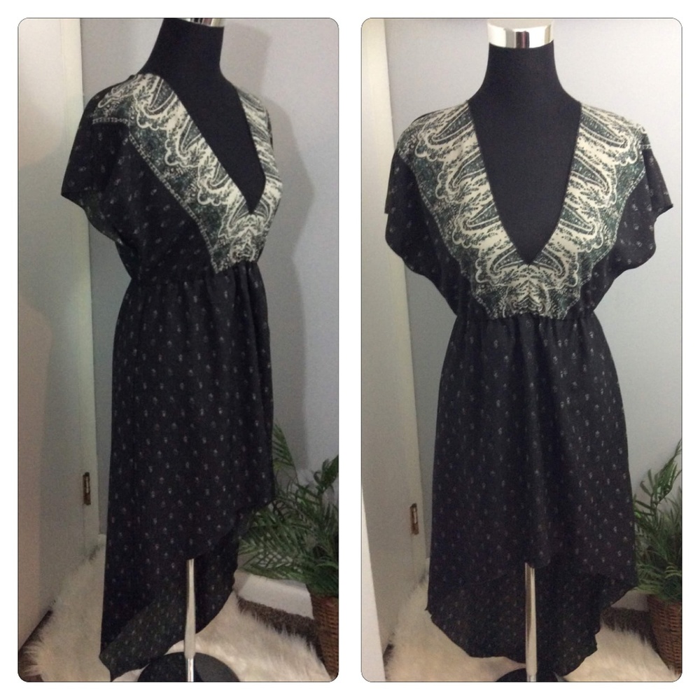 Urban Outfitter Ecote'  High Low Dress swim cover up Size S V neck - Picture 11 of 11
